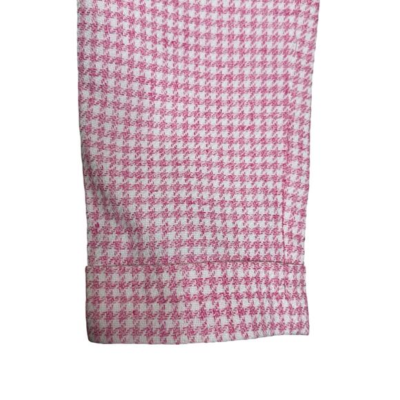 Ann Taylor pink white houndstooth ankle pants size 4P - Picture 8 of 11